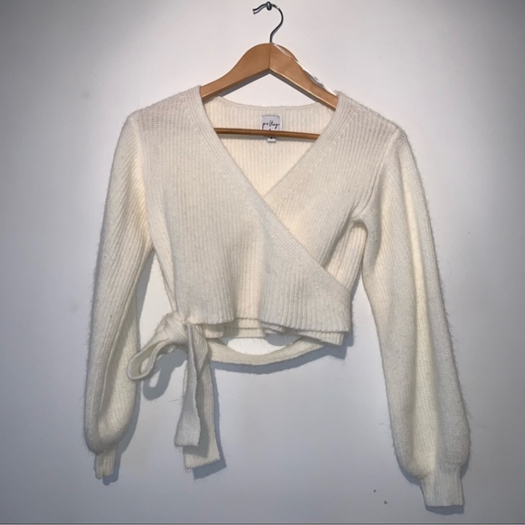 Princess Polly Knitted ❄️🤍 White Wrap Sweater - Picture 1 of 5